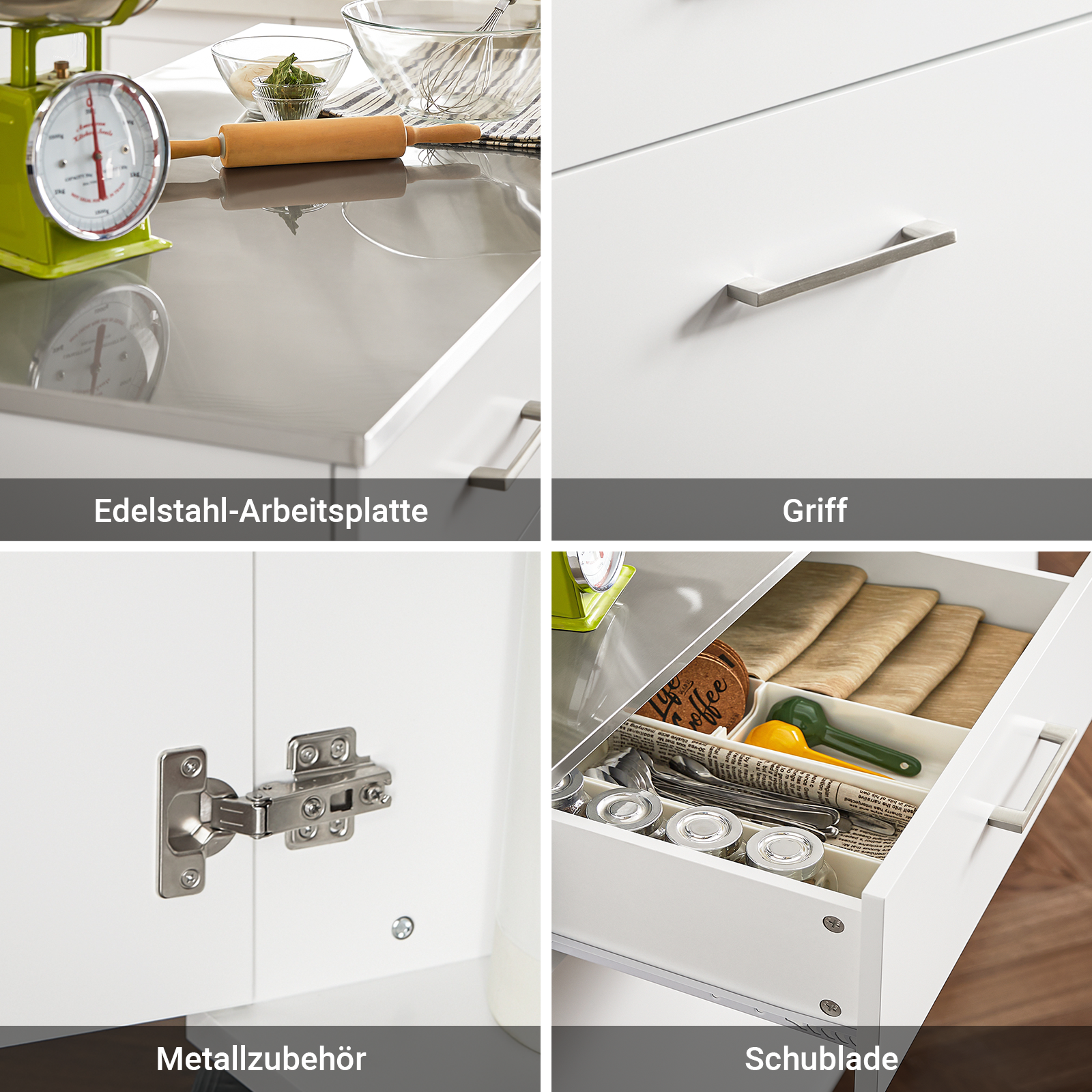 SoBuy | Meuble de cuisine blanc | Desserte de cuisine | Îlot de cuisine | Chariot de service | FKW117-W