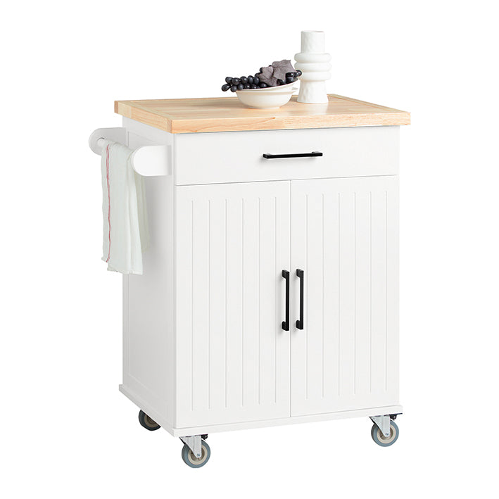 SoBuy | Carrello da cucina | Carrello di servizio | Armadietto da cucina | Carrello | Bianco-Naturale | FKW119-WN