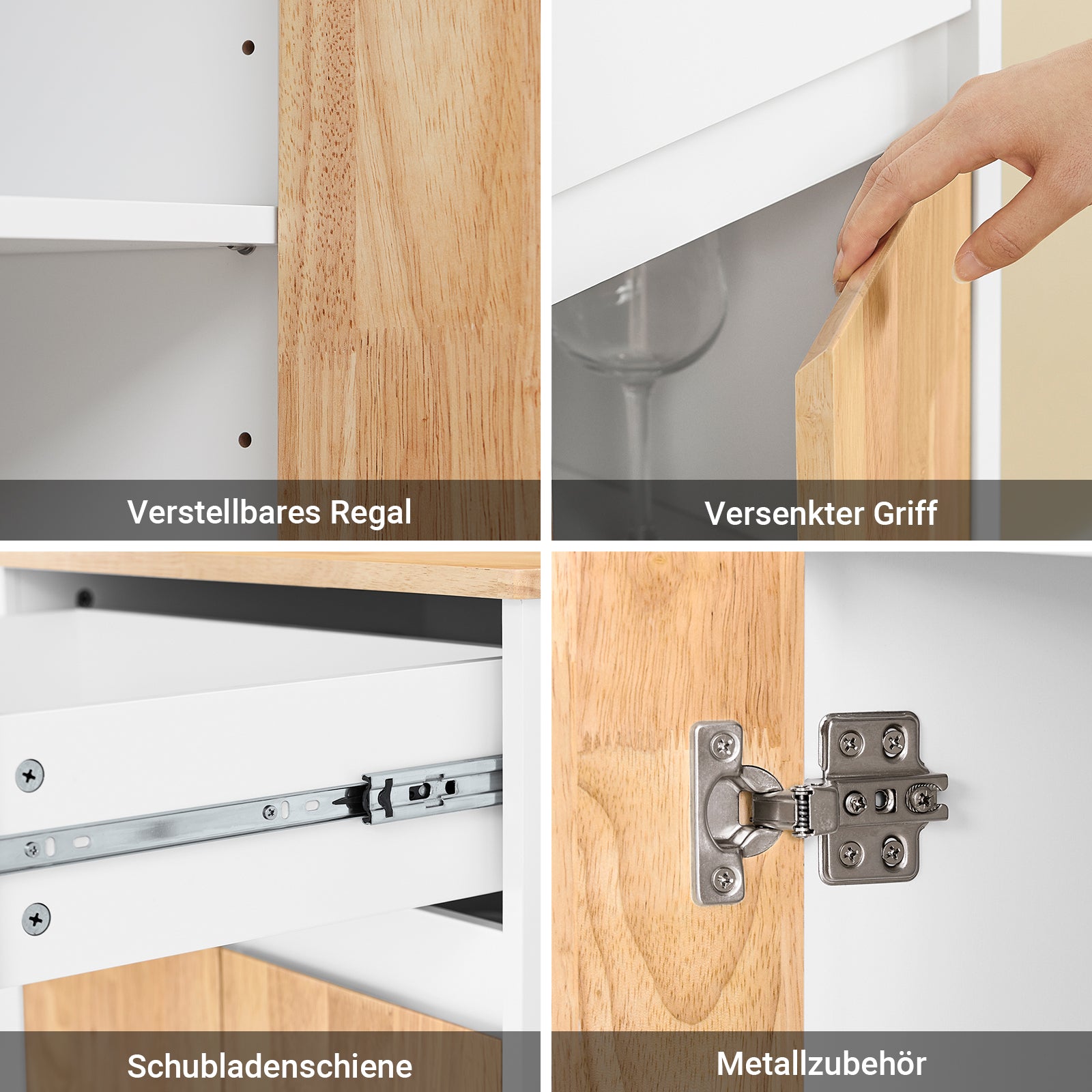 Chariot de cuisine SoBuy avec plan de travail, chariot de service à roulettes, blanc, L 70 x H 90 x P 40 cm, FKW132-WN