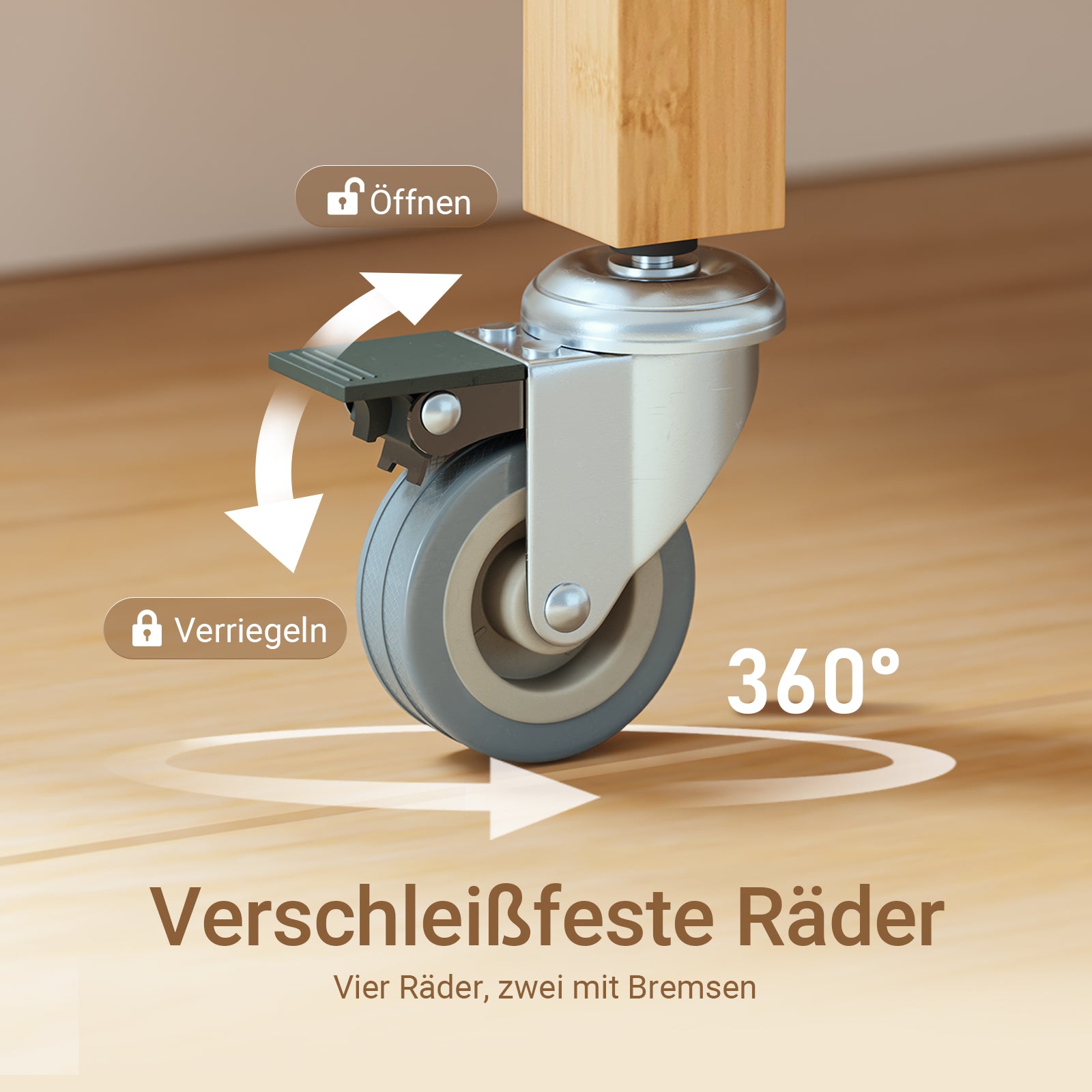 SoBuy | Küchenwagen aus karbonisiertem | Bambus | 58×86×40cm | FKW135-N