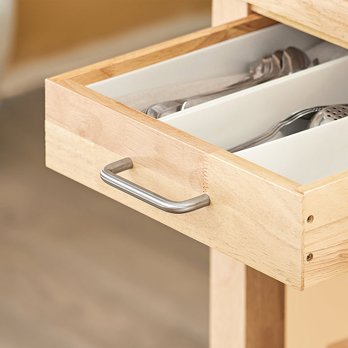 SoBuy | Carrello da cucina | in legno di caucciù | Carrello di servizio | FKW24-II-N