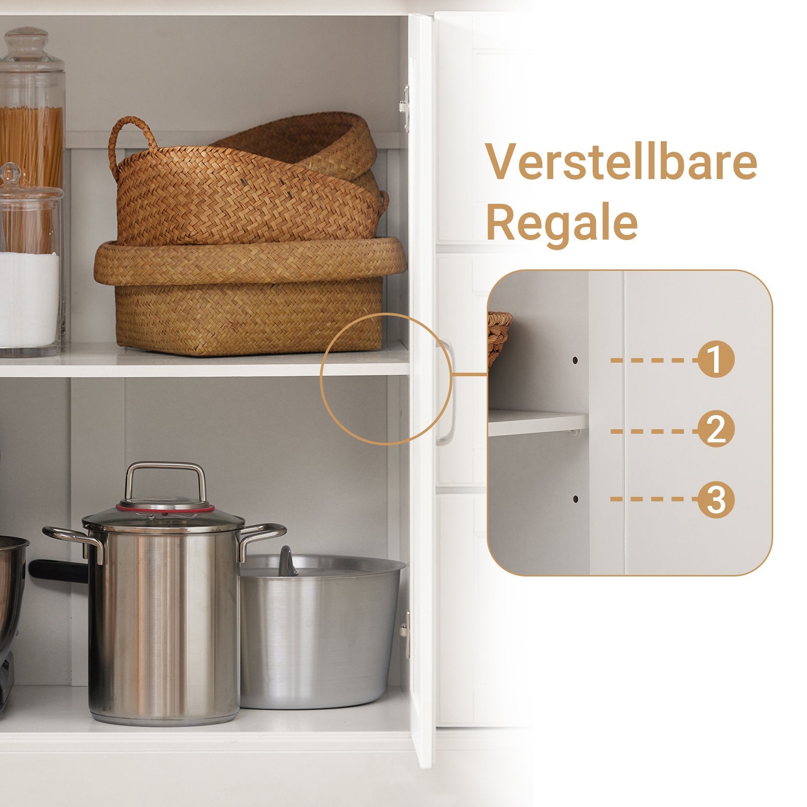 SoBuy | Isola da cucina | Carrello da cucina con piano di lavoro estensibile | Armadio da cucina bianco | FKW41-ST