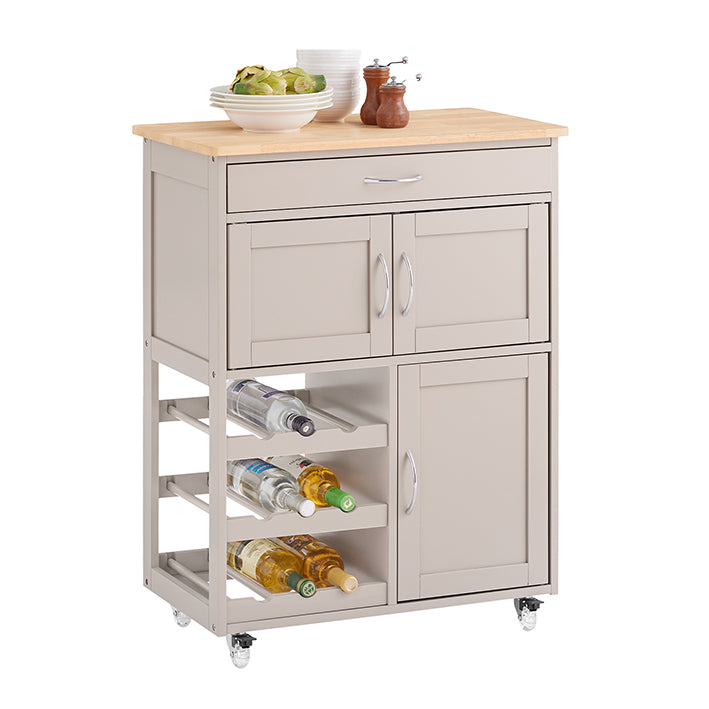 Prevendita | SoBuy | Carrello da cucina con ruote | Kaki | 67x86x38cm | FKW45-KA