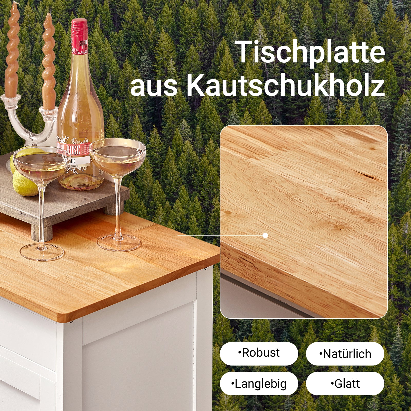 Chariot de service SoBuy avec étagères à bouteilles, chariot de cuisine blanc 67 x 86 x 38 cm FKW45-WN