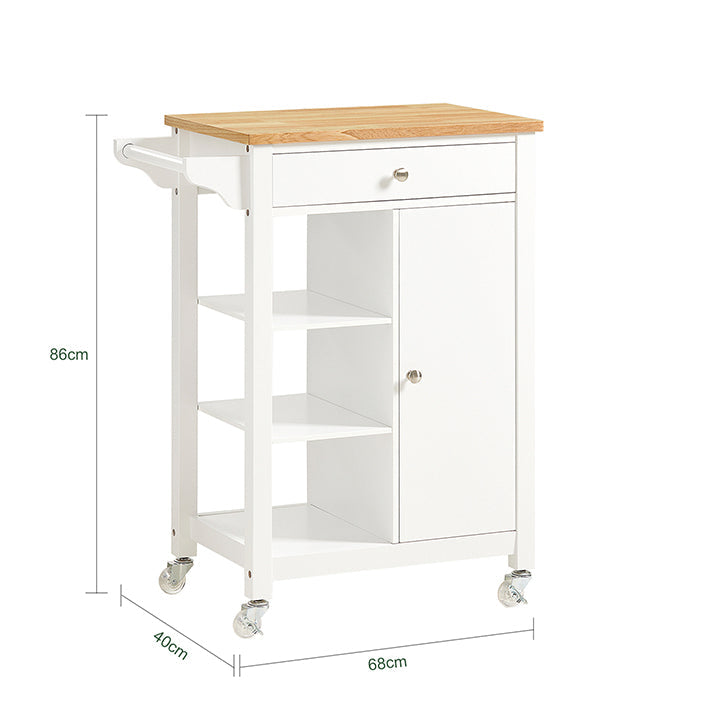 SoBuy | Carrello da portata | Carrello di servizio | Carrello da cucina Bianco | FKW46-WN