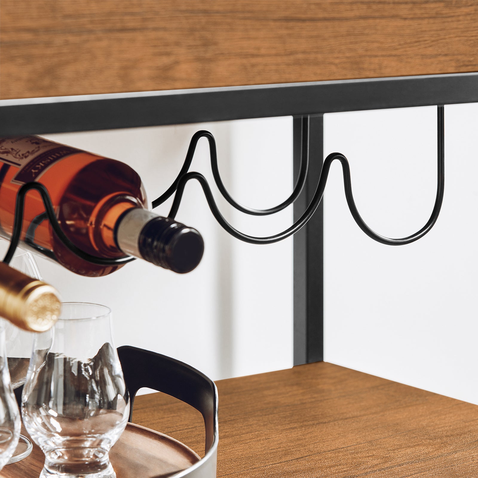 SoBuy | Servierwagen mit abnehmbarem Tablett | Küchenwagen Metall | FKW56-N