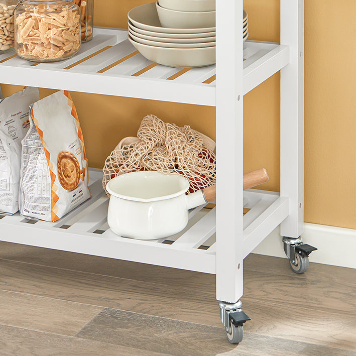 SoBuy | Chariot de cuisine | Buffet | Desserte Blanc | FKW68-WN