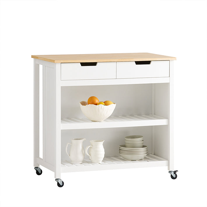 SoBuy | Isola da cucina | Credenza da cucina | Carrello da cucina | Bianco-Naturale | FKW74-WN