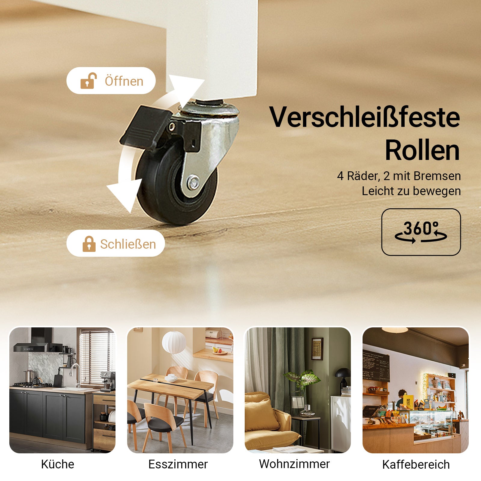 SoBuy | Îlot de cuisine | Meuble de cuisine | Chariot de cuisine | Blanc naturel | FKW74-WN