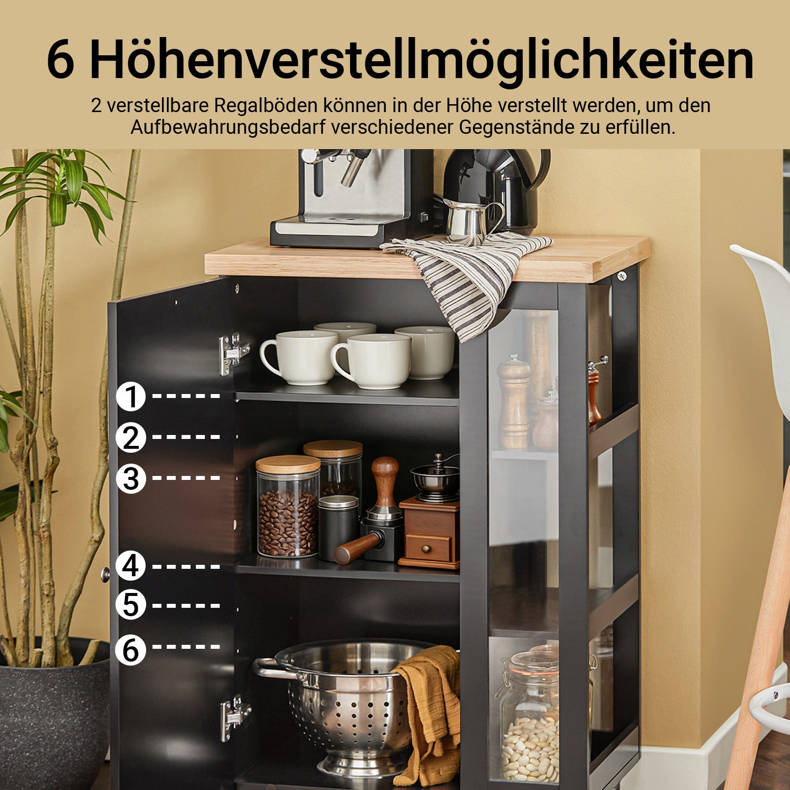 SoBuy Küchenwagen mit 3 Ablagefächern Schwarz 60x90x40cm FKW75-SCH
