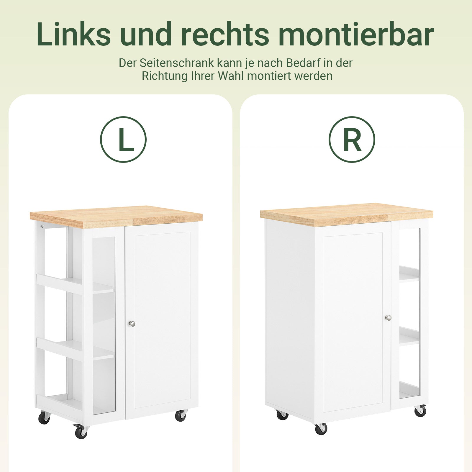 SoBuy | Chariot de cuisine/de service | 3 étagères | Blanc/Naturel | 60 x 90 x 40 cm | FKW75-WN