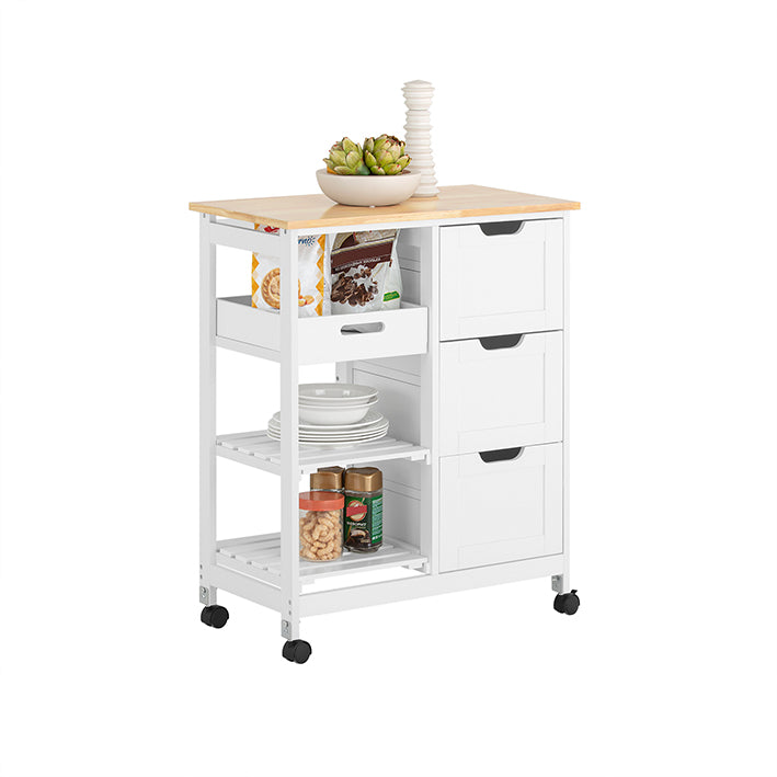 SoBuy | Carrello da portata | Per cucina e sala da pranzo | Bianco | 68x85x38cm | FKW79-W