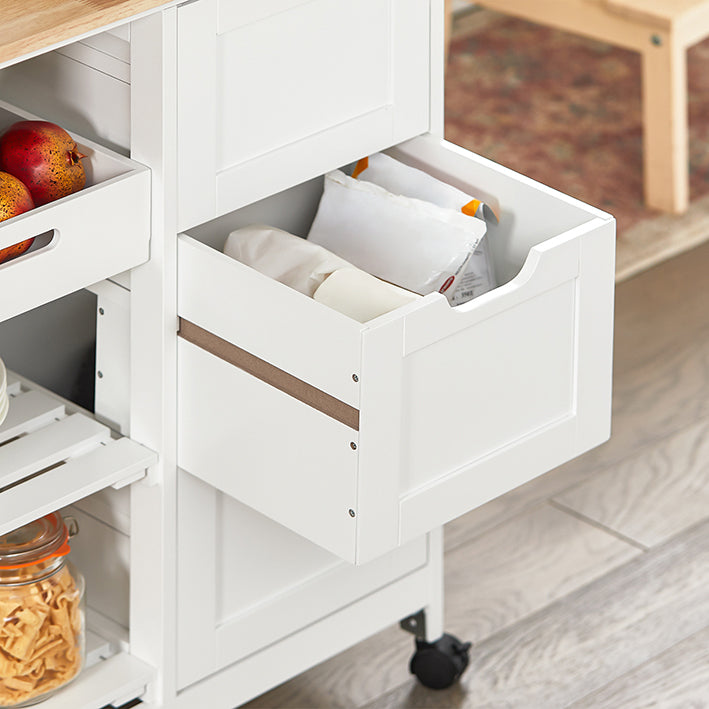 SoBuy | Carrello da portata | Per cucina e sala da pranzo | Bianco | 68x85x38cm | FKW79-W