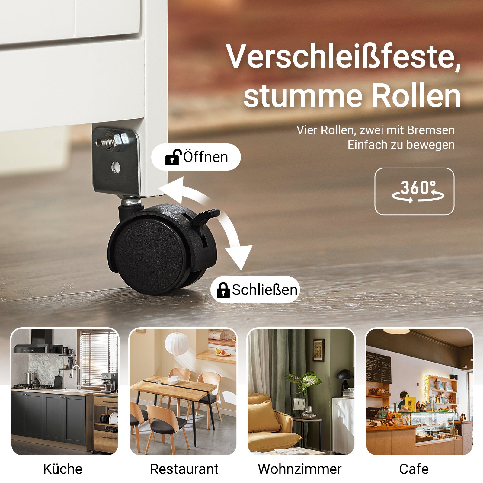 SoBuy | Chariot de service | Pour la cuisine et la salle à manger | Blanc | 68 x 85 x 38 cm | FKW79-W