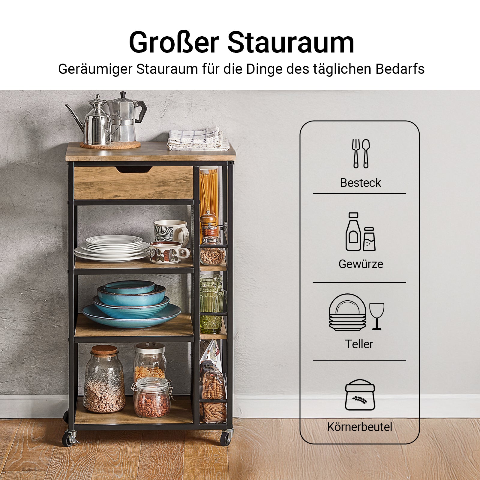 SoBuy | Servierwagen | Beistellwagen | Mehrzweckschrank | FKW99-N