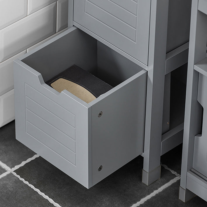 SoBuy Mobile bagno alto 145 cm grigio acciaio con 2 cesti - Mobiletto bagno 30x30 cm FRG126-SG