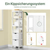 SoBuy | Bad Hochschrank | Badschrank Weiß | Badezimmermöbel Landhaus | FRG126-W