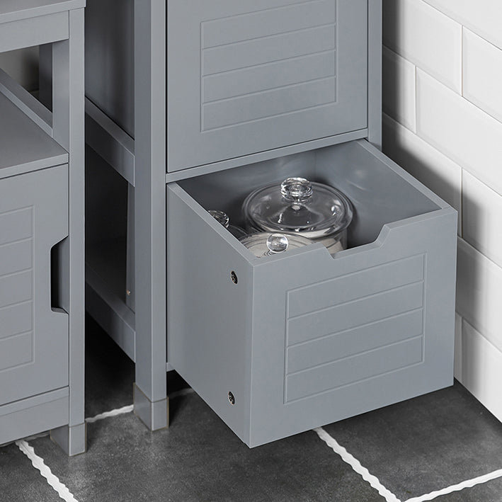 SoBuy | Mobile alto da bagno | Mobile da bagno grigio acciaio | Mobili da bagno stile rustico | FRG127-SG