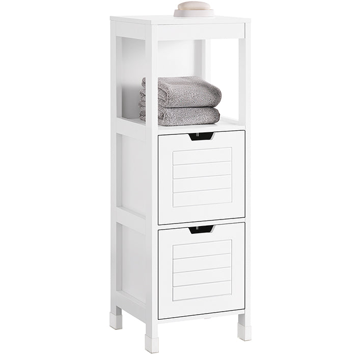 SoBuy | Mobile alto da bagno | Armadietto da bagno bianco | Mobili da bagno stile Country | FRG127-W