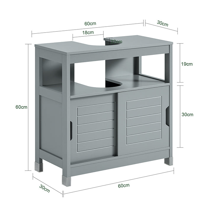 Prevendita | SoBuy | Mobile sottolavabo | Lavabo | Mobile da bagno | Grigio acciaio | FRG128-II-SG