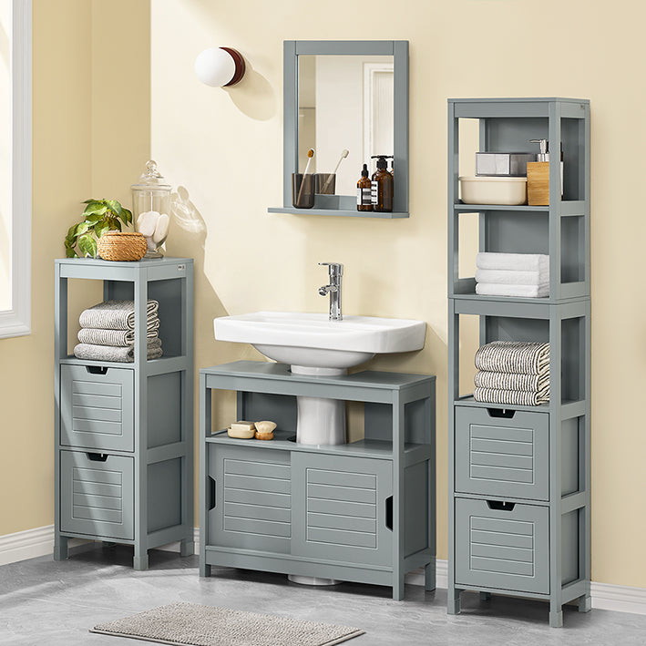 Prevendita | SoBuy | Mobile sottolavabo | Lavabo | Mobile da bagno | Grigio acciaio | FRG128-II-SG