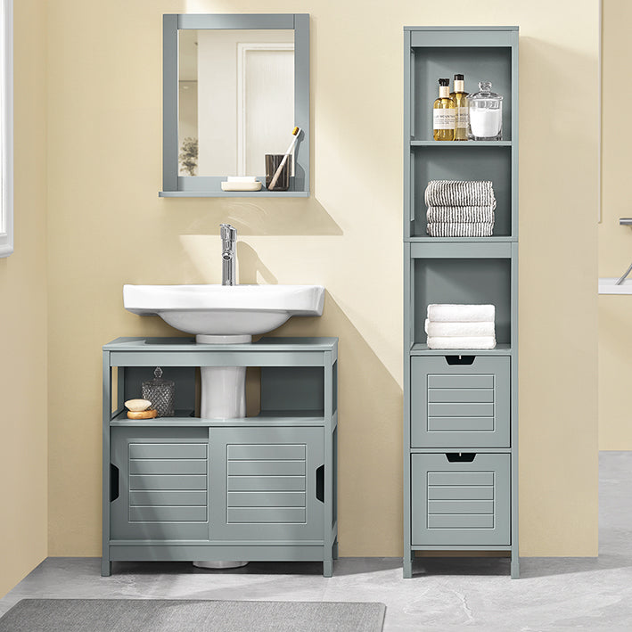 Prevendita | SoBuy | Mobile sottolavabo | Lavabo | Mobile da bagno | Grigio acciaio | FRG128-II-SG