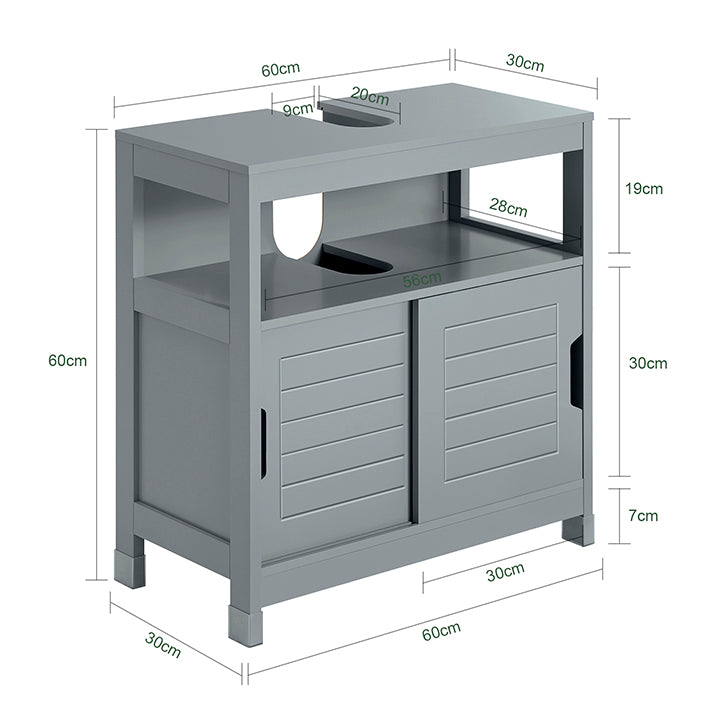 SoBuy | Mobile sottolavabo grigio acciaio | Mobiletto bagno | Mobile bagno stile country | FRG128-SG