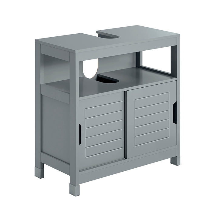 SoBuy | Mobile sottolavabo grigio acciaio | Mobiletto bagno | Mobile bagno stile country | FRG128-SG