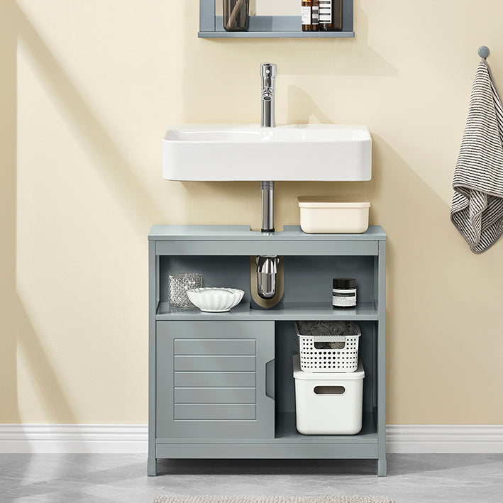 SoBuy | Mobile sottolavabo grigio acciaio | Mobiletto bagno | Mobile bagno stile country | FRG128-SG