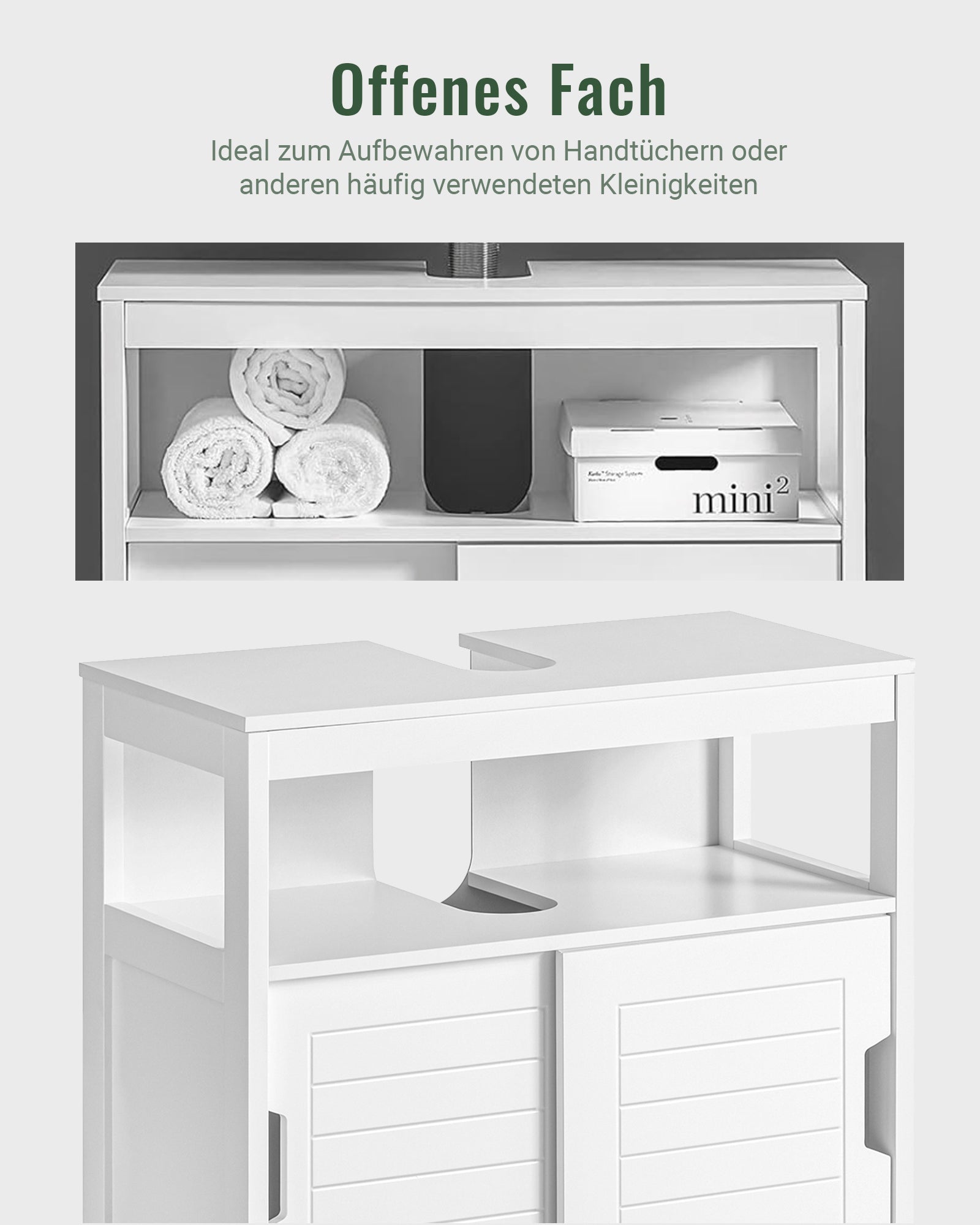 SoBuy | Meuble-lavabo blanc | Armoire de salle de bain | Mobilier de salle de bain style champêtre | FRG128-W