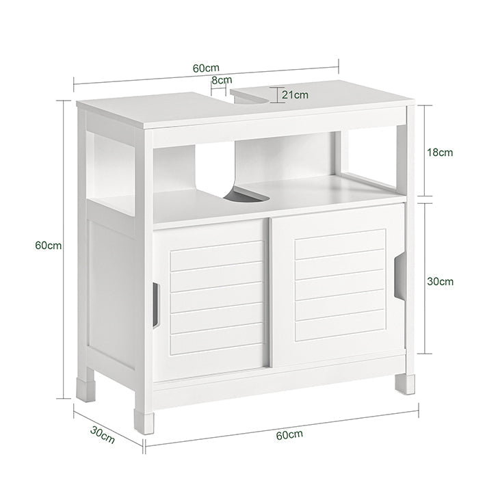 SoBuy | Mobile sottolavabo bianco | Mobile da bagno | Mobile bagno stile country | FRG128-W