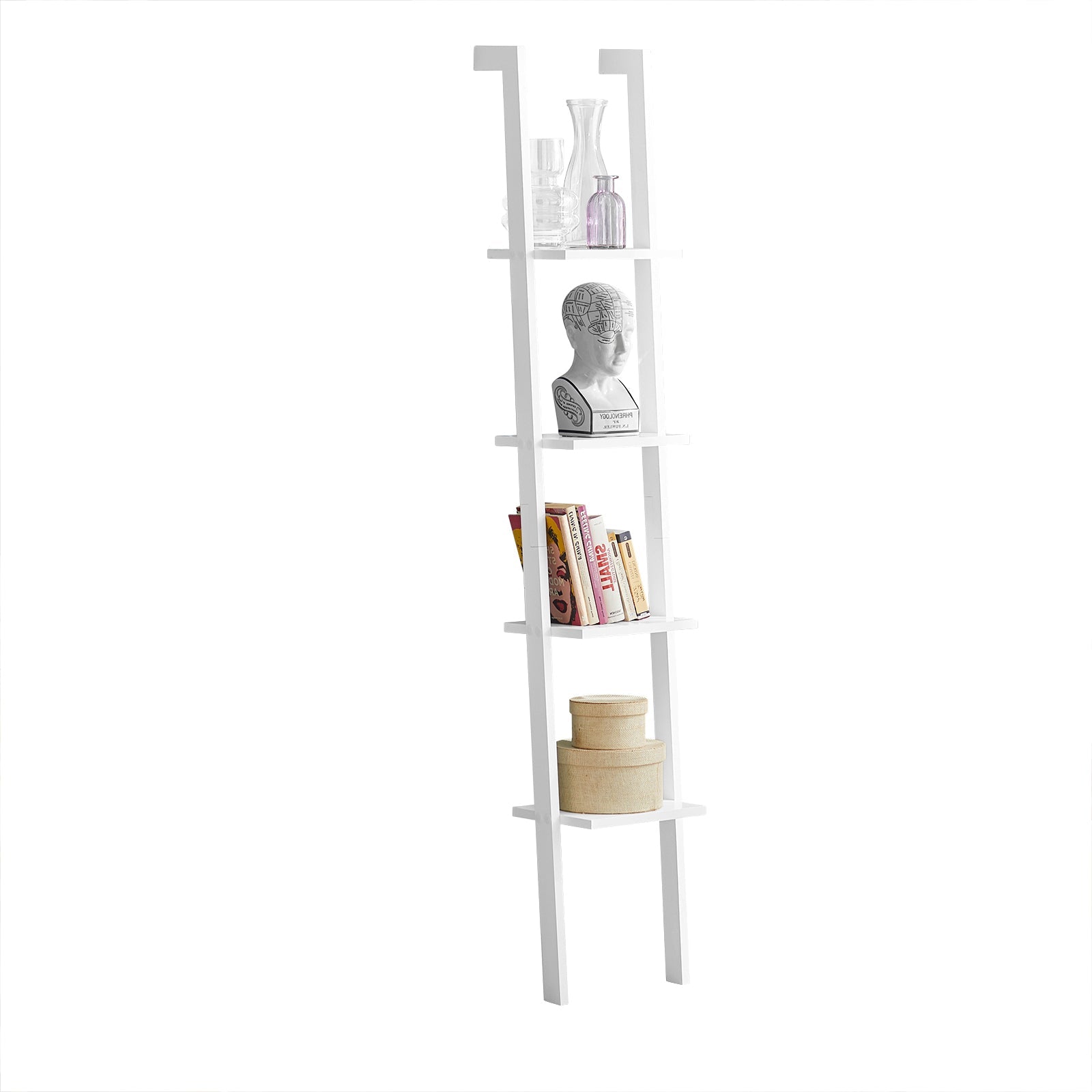 SoBuy | Scaffale a scala | Scaffale a muro | Scaffale bagno Bianco | FRG15-W