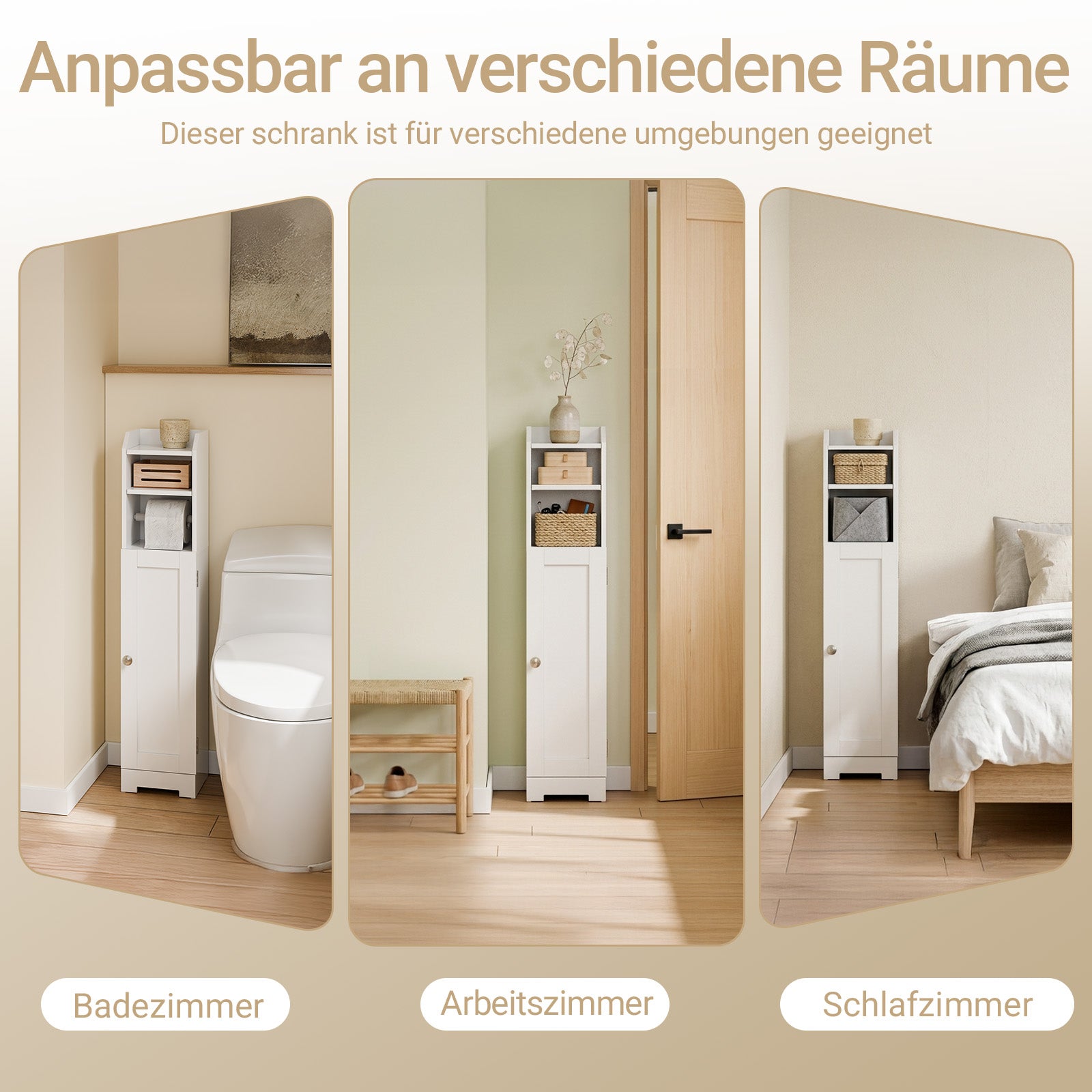 Vorverkauf | SoBuy | Toilettenpapierhalter | Badezimmerschrank Schmal | BHT ca: 20x95x18cm | Weiß | FRG177-II-W