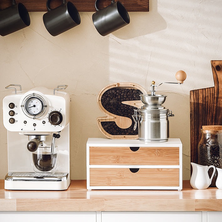 SoBuy | Porta Capsule Caffè | Scatola Contenitore | Cassettiera in bambù | FRG180-WN