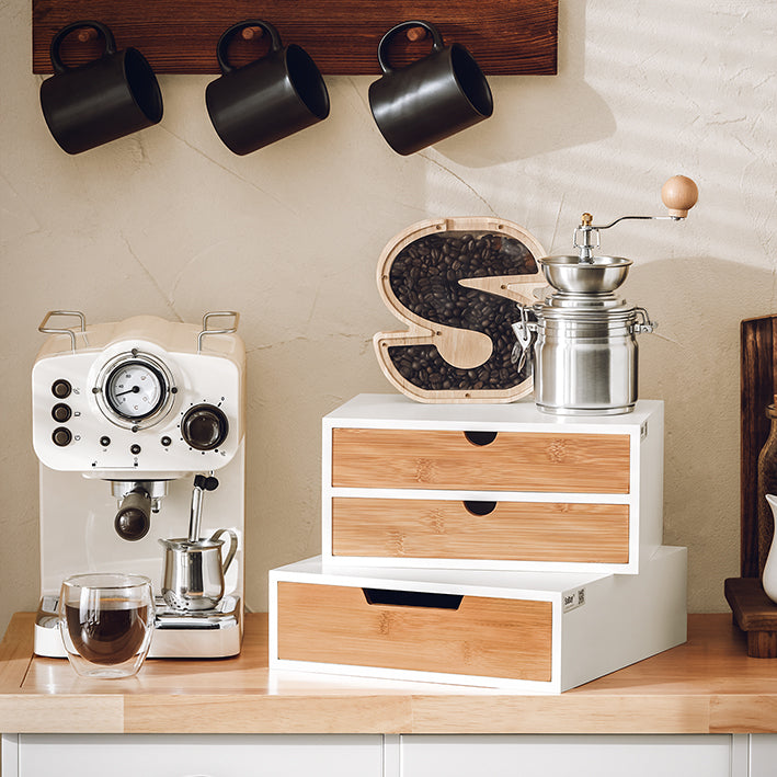 SoBuy | Porta Capsule Caffè | Scatola Contenitore | Cassettiera in bambù | FRG180-WN