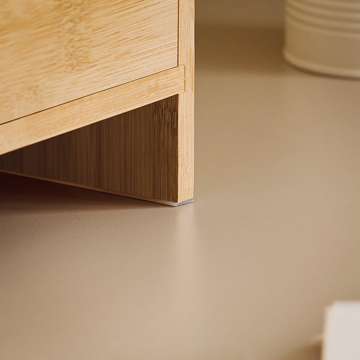 SoBuy | Support pour écran | Support pour écran avec tiroirs | Bambou | FRG198-N