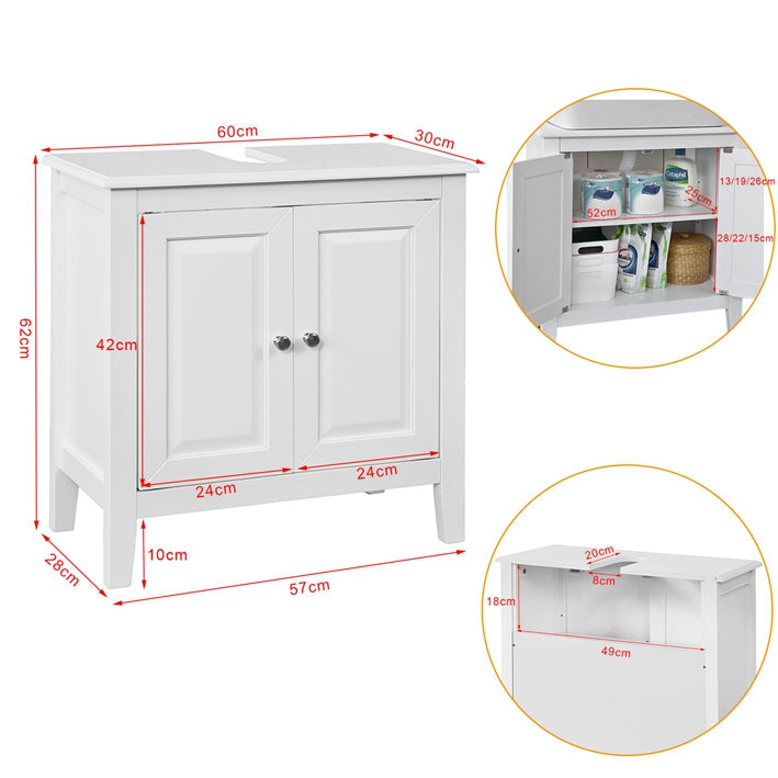 SoBuy | Mobile sottolavabo bianco | Mobile da bagno | Stile Country | FRG202-W