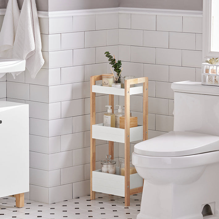 Prevendita | SoBuy | Scaffale da bagno | Scaffale piccolo | Scaffale portaoggetti bianco | FRG226-WN