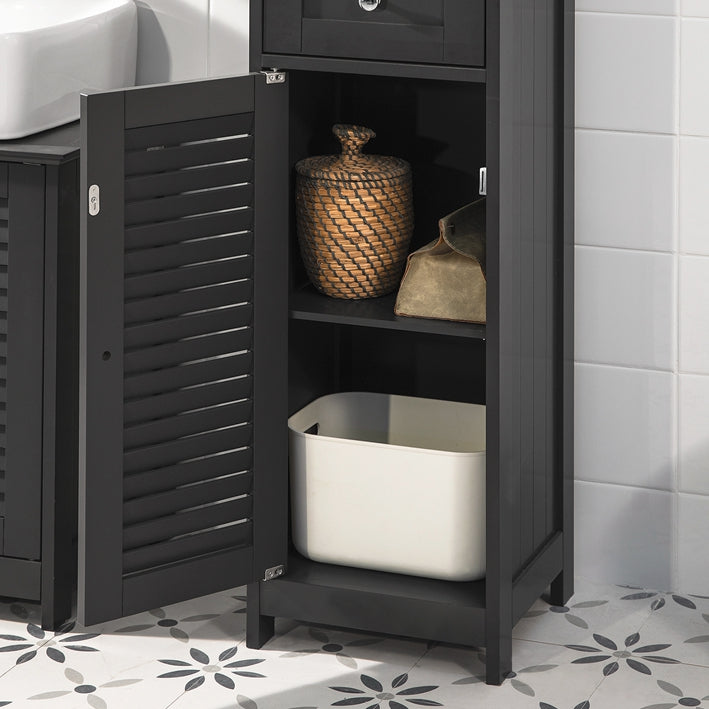 SoBuy | Meuble Colonne Salle de Bain | Meuble Haut Salle de Bain | Étagère Salle de Bain Gris | FRG236-DG