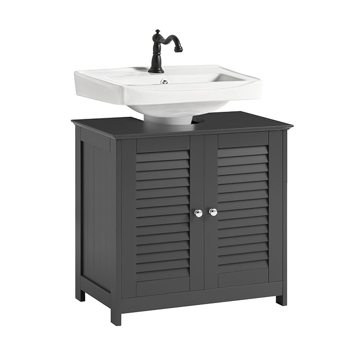 SoBuy | Mobile sottolavabo | Mobile bagno grigio scuro | FRG237-II-DG