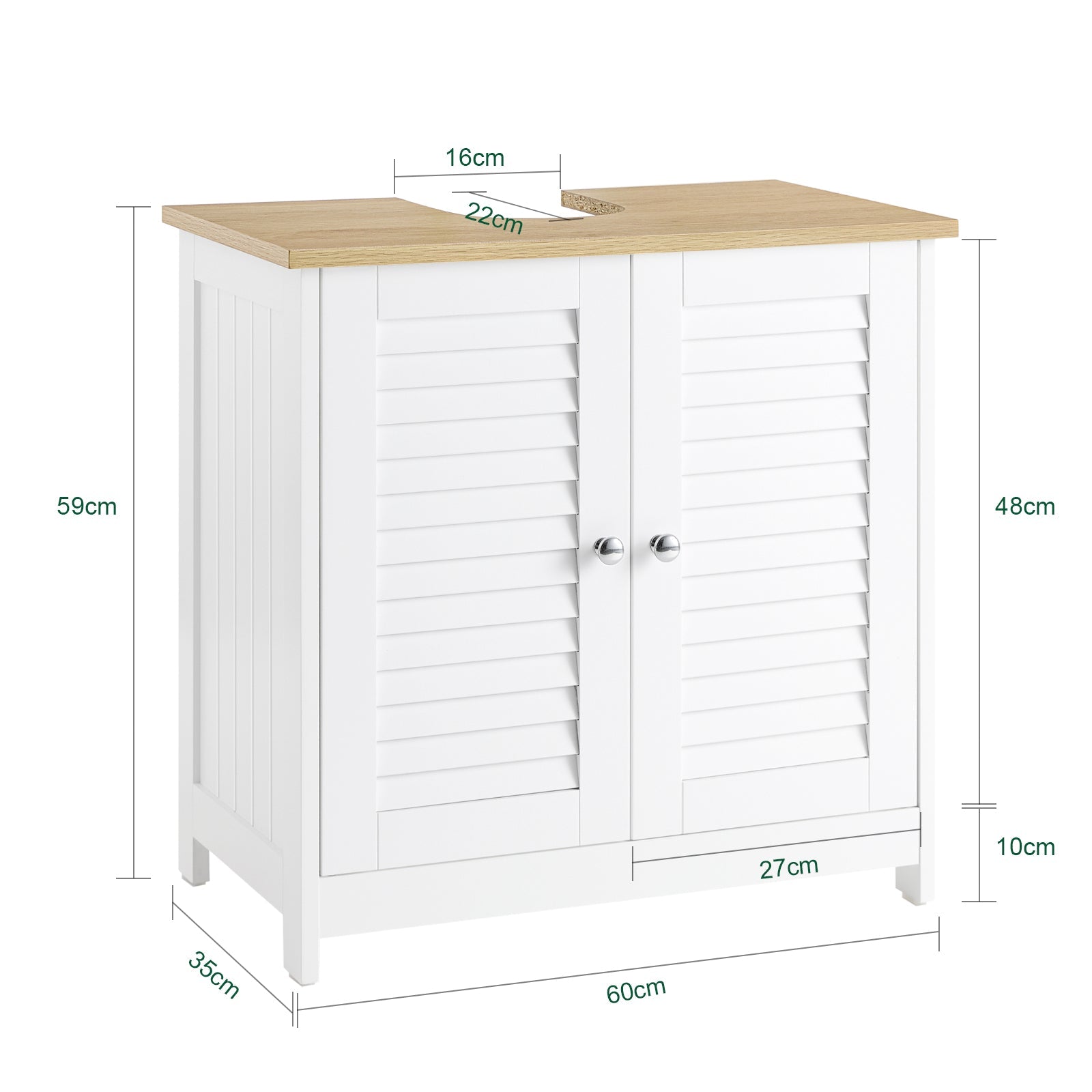 Pre-ordine | SoBuy | Mobile sottolavabo | Armadietto da bagno | Bianco-naturale | FRG237-WN