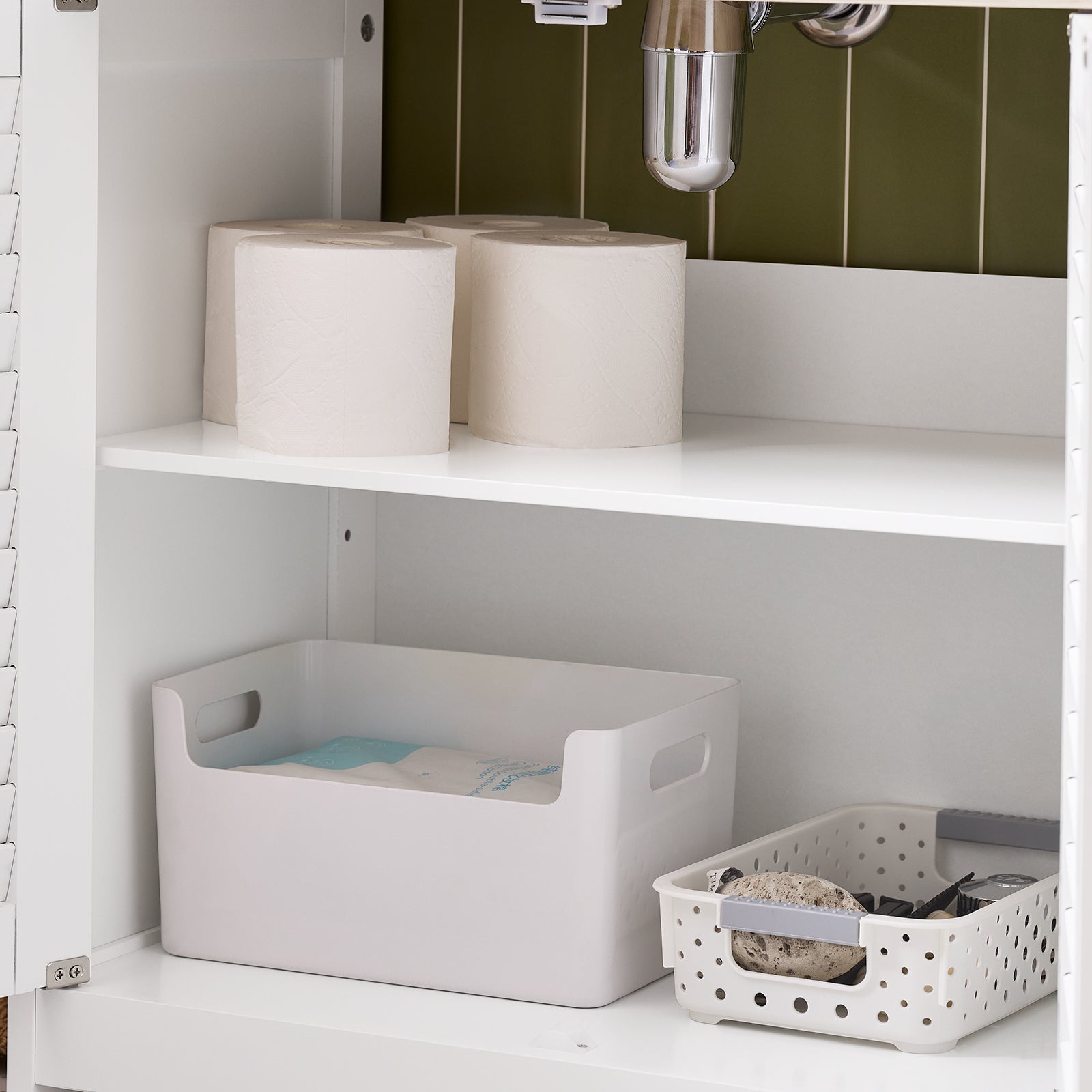 Pre-ordine | SoBuy | Mobile sottolavabo | Armadietto da bagno | Bianco-naturale | FRG237-WN