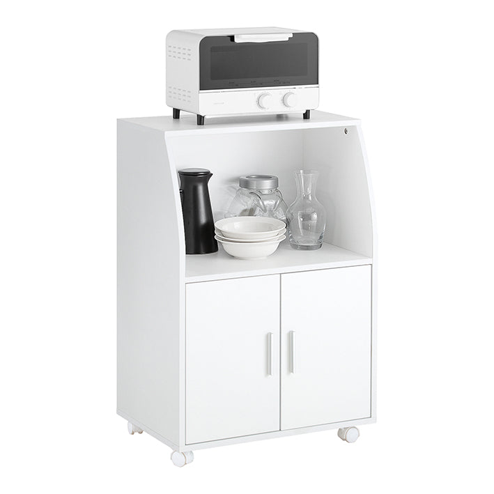 SoBuy | Carrello da portata | Credenza da cucina | Porta microonde Bianco | FRG241-W