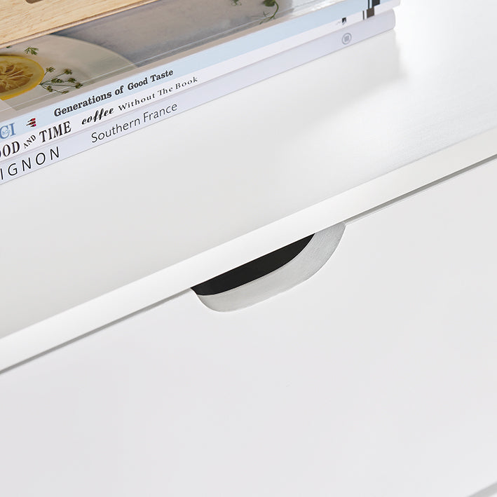 SoBuy Tavolino Comodino con 2 Cassetti Bianco 45x55x38cm FRG258-II-W