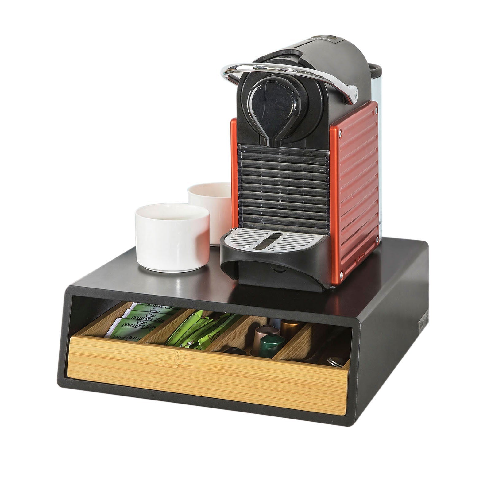 SoBuy | Scatola per capsule di caffè | Dispenser di capsule | Cassettiera nera | FRG280-SCH