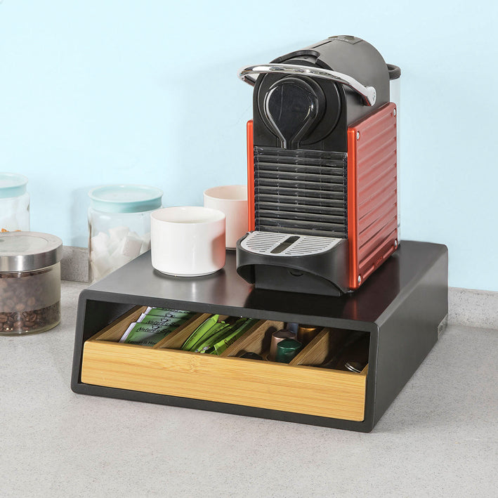 SoBuy | Scatola per capsule di caffè | Dispenser di capsule | Cassettiera nera | FRG280-SCH