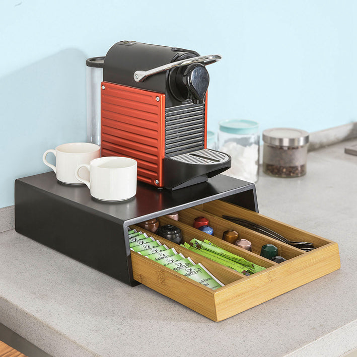 SoBuy | Scatola per capsule di caffè | Dispenser di capsule | Cassettiera nera | FRG280-SCH