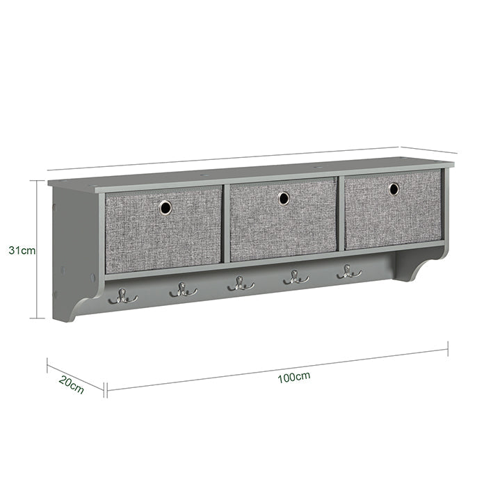 SoBuy | Appendiabiti da parete | Appendiabiti | Appendiabiti da ingresso Grigio chiaro | FRG282-HG