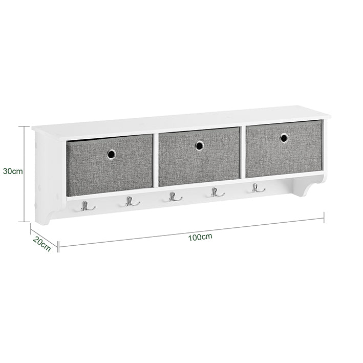 SoBuy | Appendiabiti da parete | Ganci appendiabiti | Appendiabiti da ingresso Bianco-Grigio chiaro | FRG282-W