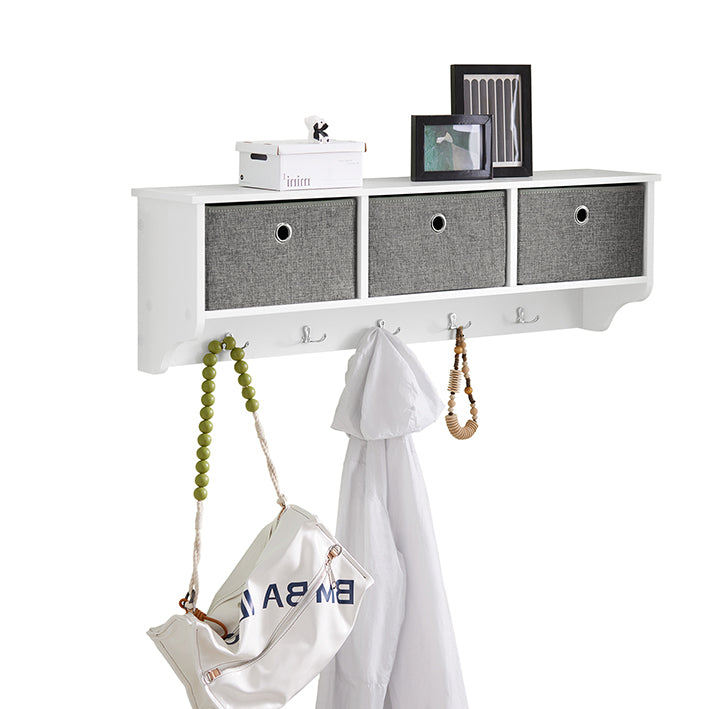SoBuy | Appendiabiti da parete | Ganci appendiabiti | Appendiabiti da ingresso Bianco-Grigio chiaro | FRG282-W